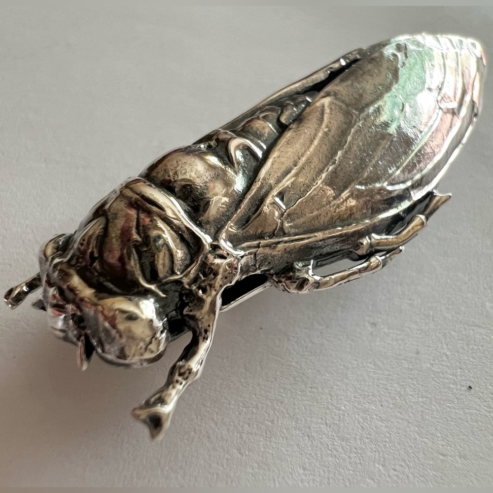 Gorgeous Cicada pin brooch STERLING SILVER - Picture 7 of 15